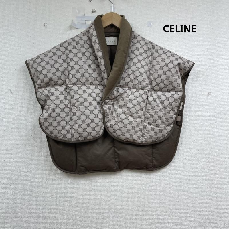 ☆新品・未使用☆ CELINE セリーヌ　ダウンベスト　マカダム柄 セリーヌ ダウンベスト マカダム 総柄 フェザー 日本製 ベージュ