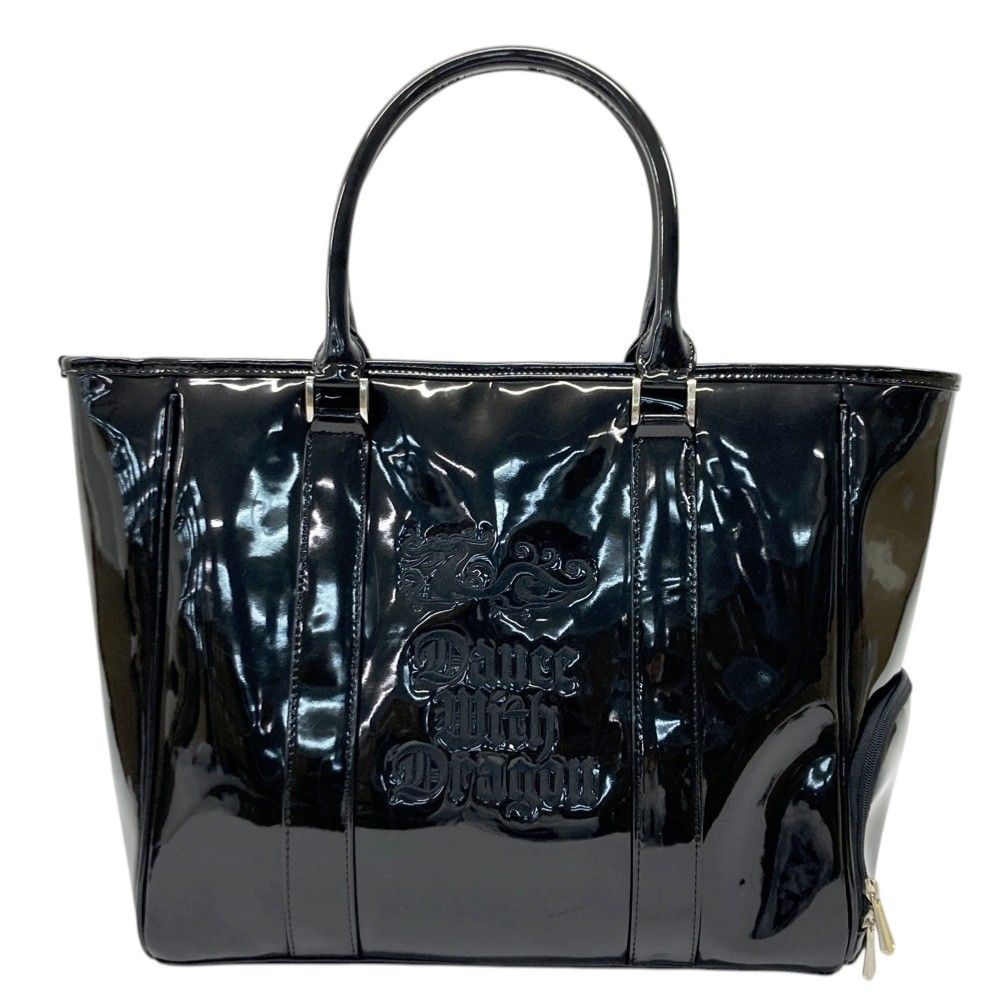  DANCE WITH DRAGON ダンスウィズドラゴン エナメル ロッカーバッグ トートバッグ ブラック系 240101642793 ゴルフウェア ストスト ウェッジ ゴルフバッグ キャディバッグ ゴルフ