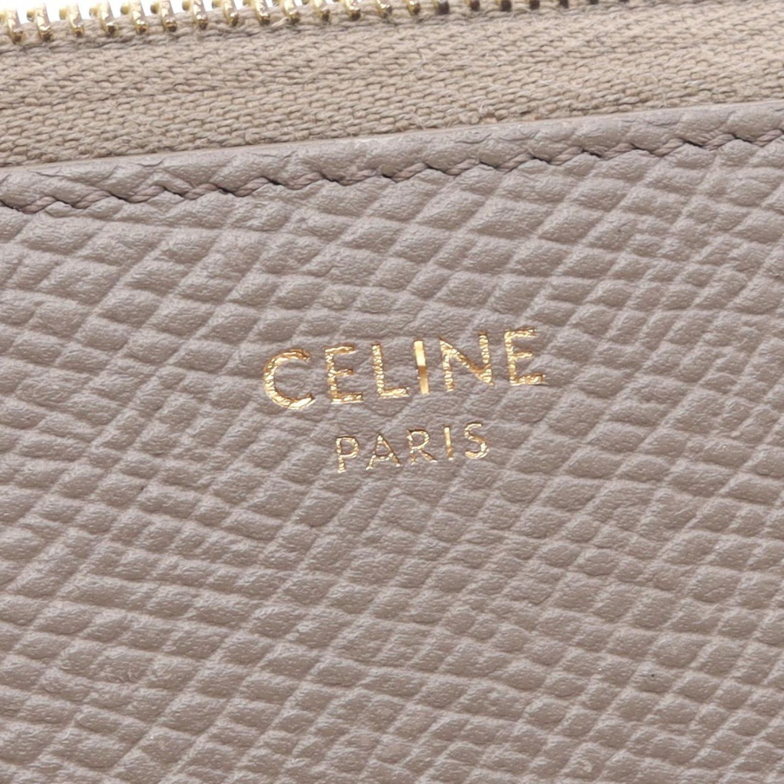 セリーヌ CELINE ラウンド長財布 グレージュ レザー ラウンド長財布 