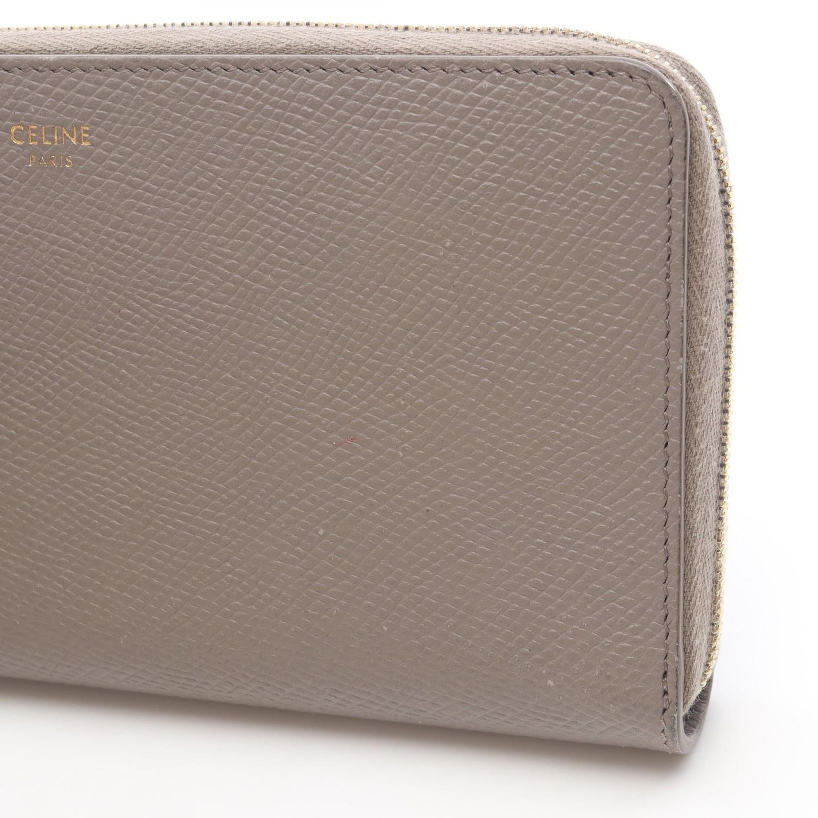 セリーヌ CELINE ラウンド長財布 グレージュ レザー ラウンド長財布 