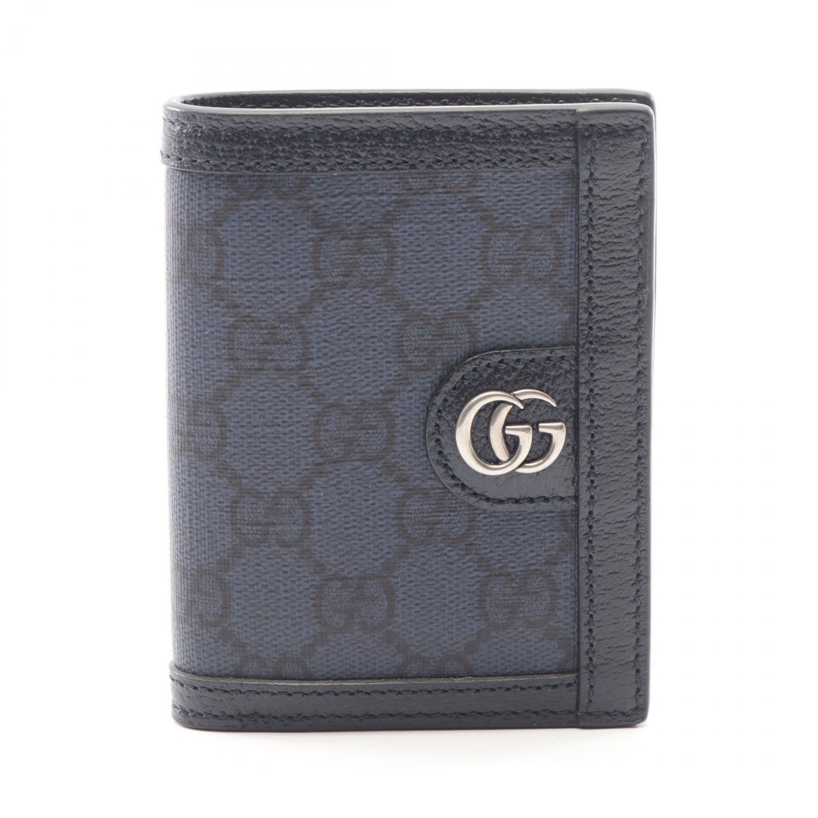 GUCCI GUCCI グッチ GGスプリーム PVC×レザー 二つ折り 長財布 茶系 