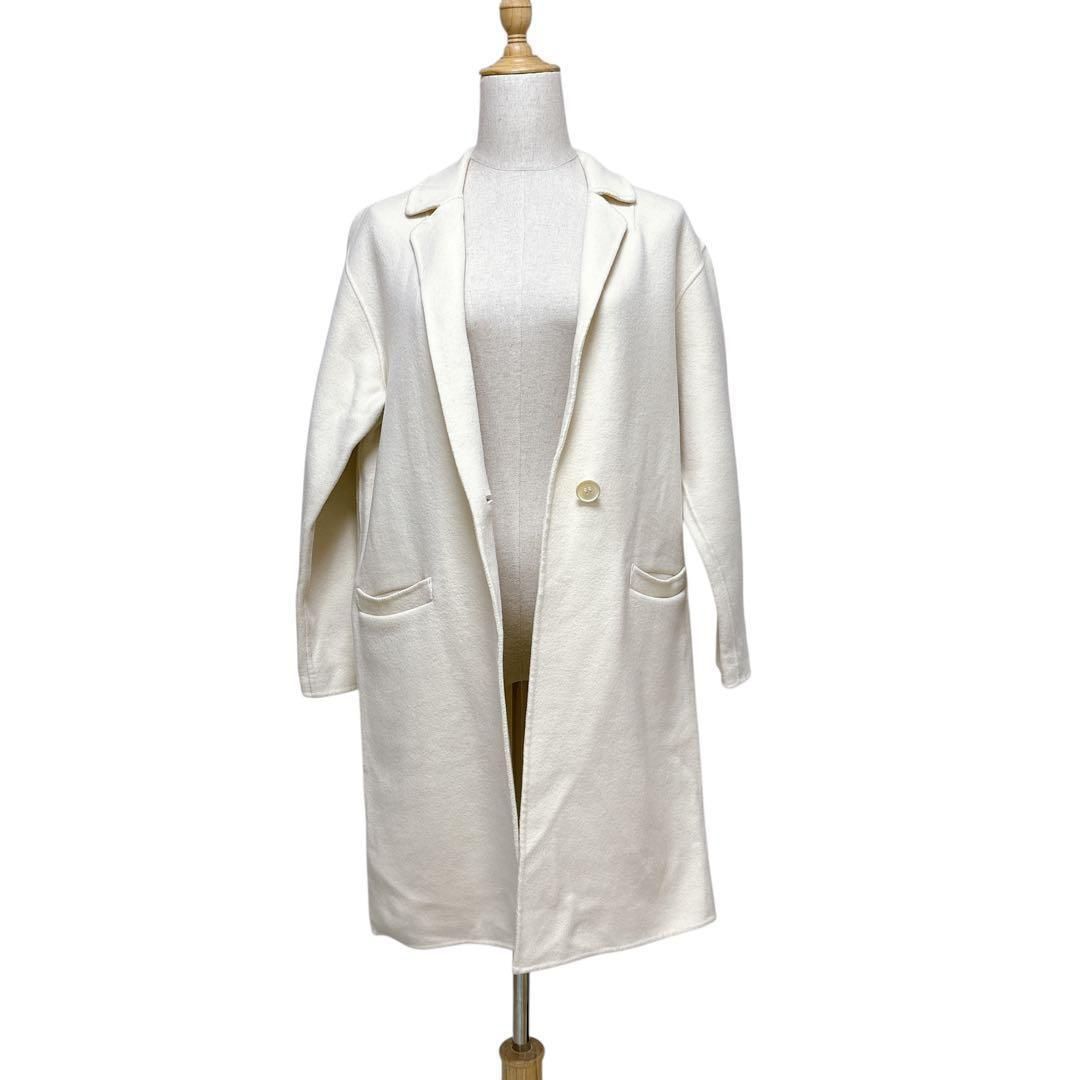 Theory セオリー【P】ロングコート 白 カシミヤ混 美品 アウター S 