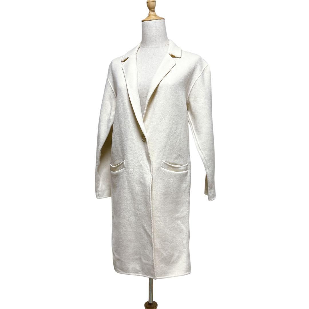 Theory セオリー【P】ロングコート 白 カシミヤ混 美品 アウター S
