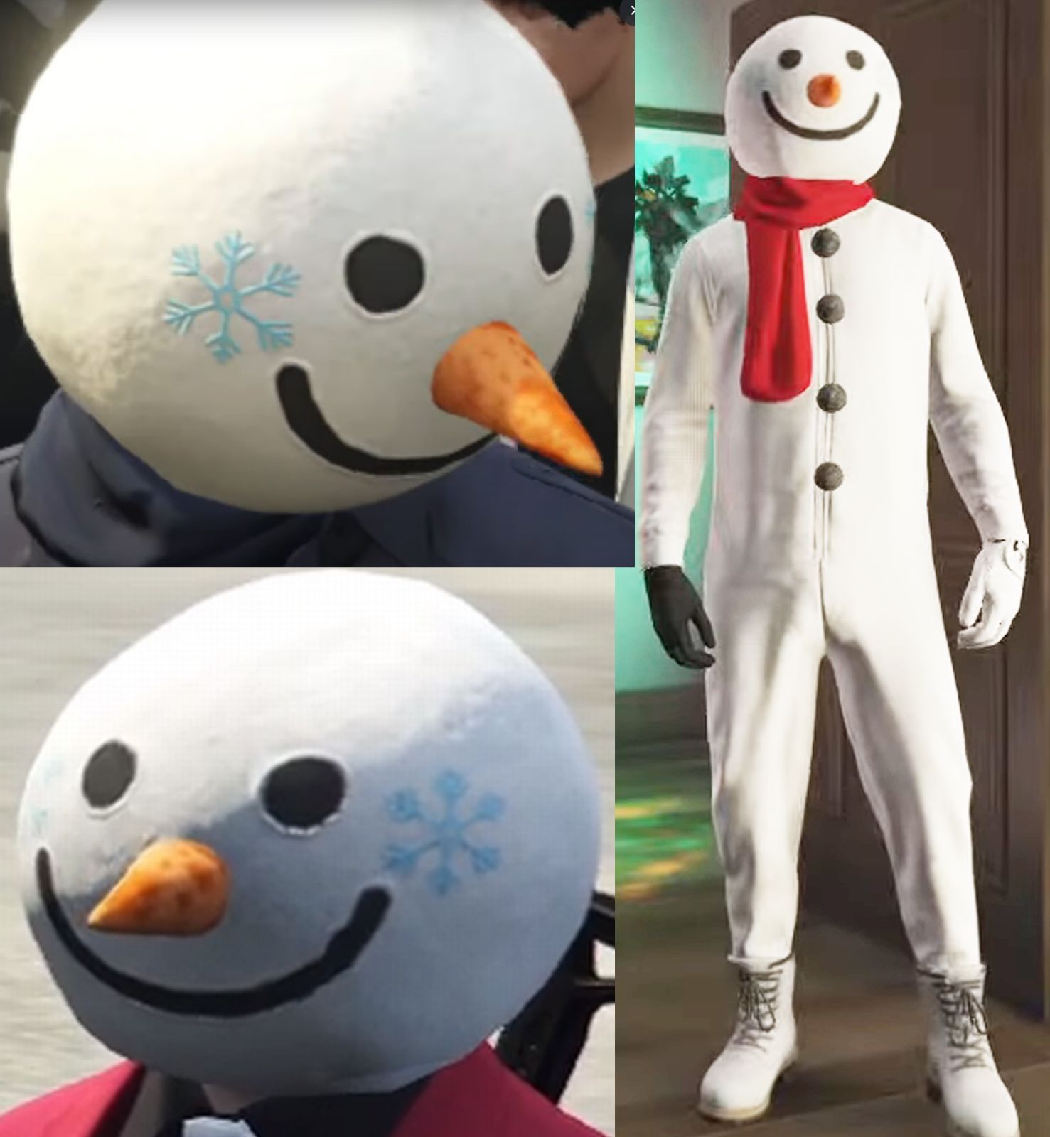 お取寄せ商品 納期ご相談下さい コスプレ衣装 コスプ イテム ゆきだるま 被り物 かぶりもの お面 マスク 着ぐるみ にじさんじ エクスアルビオ ABO GTAのコスプレや冬の催しなどに最適です