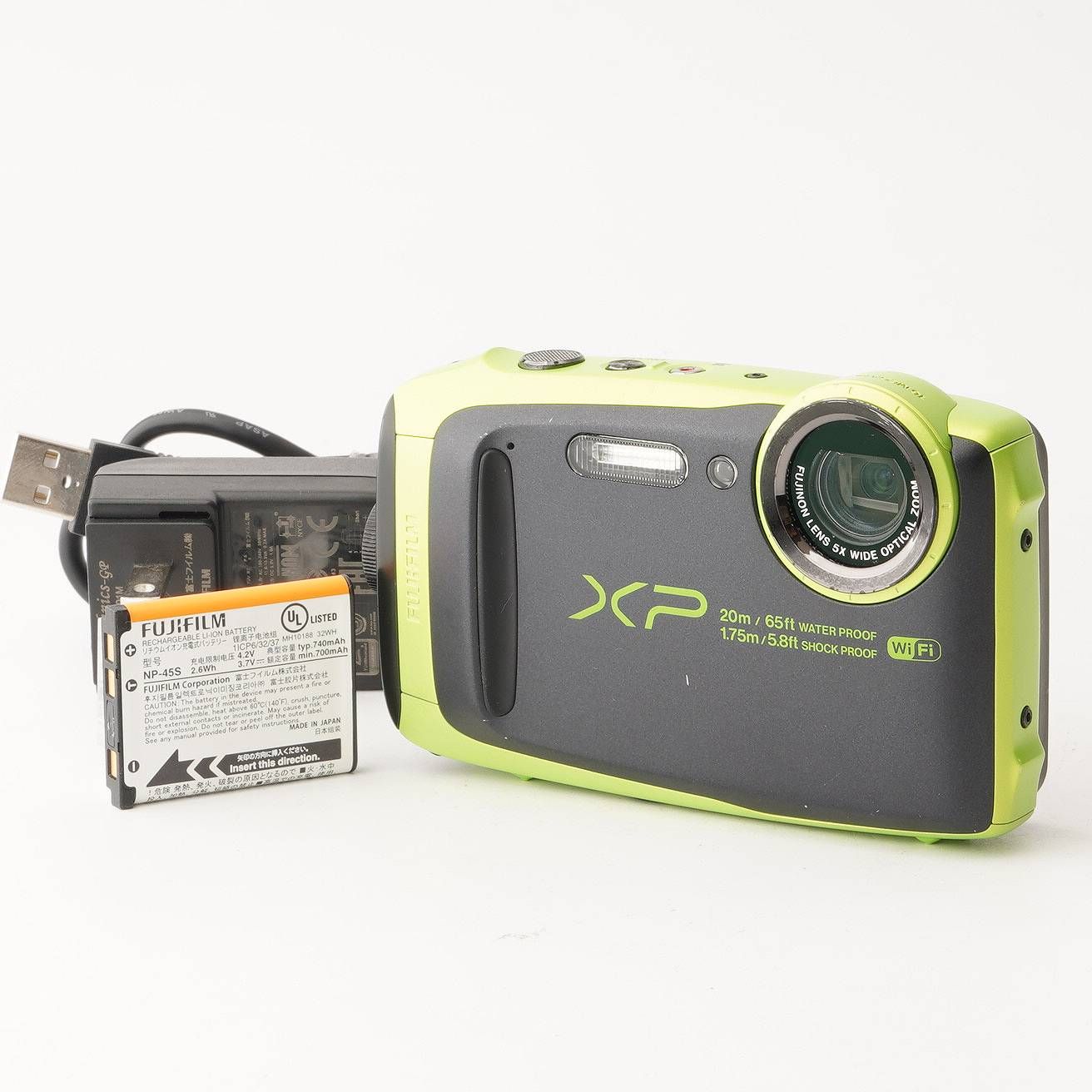 富士フイルム Fujifilm FinePix XP120 ライム 防水 5X 広角 光学ズーム 
