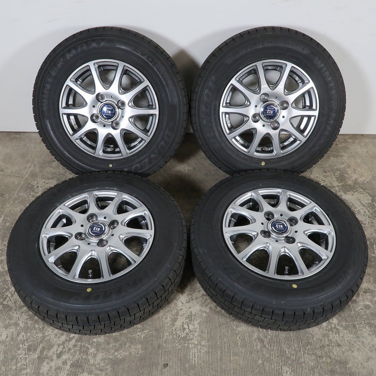 N-VAN ハイゼット エブリイ 等 4本 社外 12インチ 4H 100 スタッドレス 