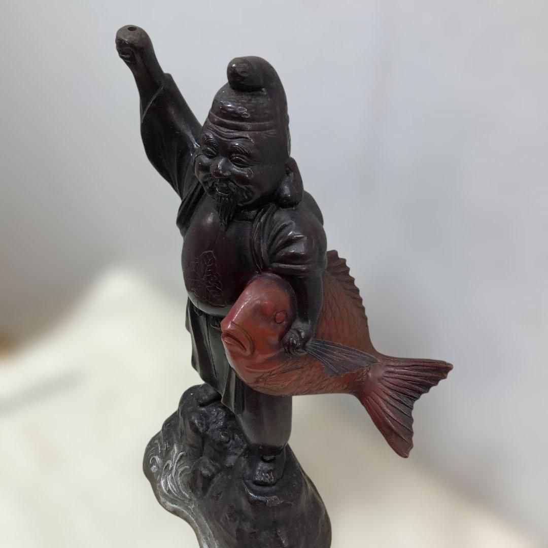 木彫り 恵比寿様 鯛 置物 縁起物 木彫り 恵比寿様 鯛 置物 縁起物 木彫り 恵比寿様 鯛 置物 縁起物