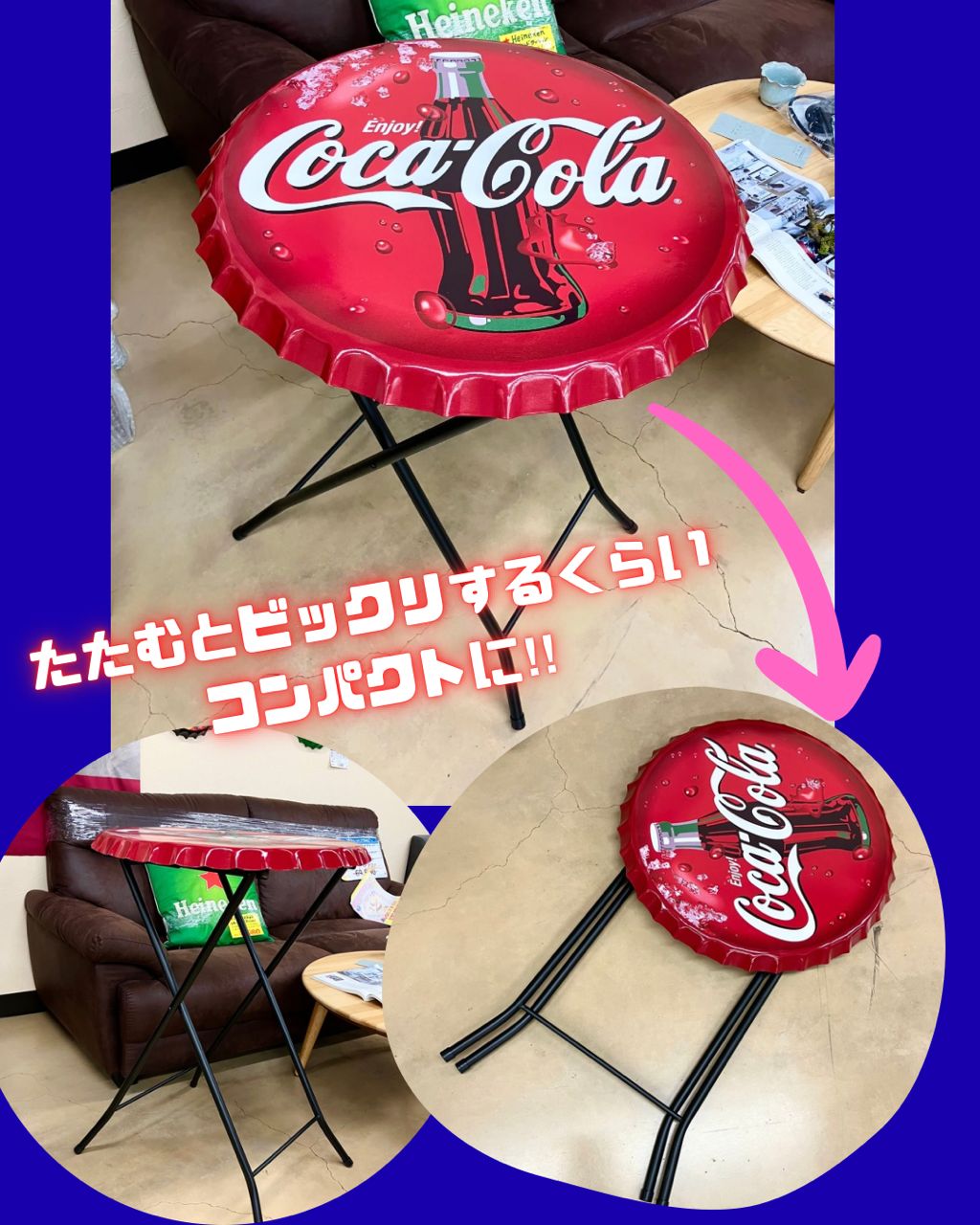 コカコーラ 折りたたみテーブル - メルカリ