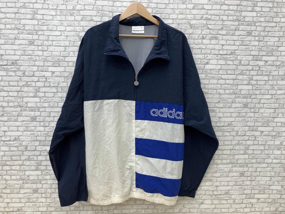 adidas 90年代 メンズ ハーフジップ ナイロンジャケット ヴィンテージ