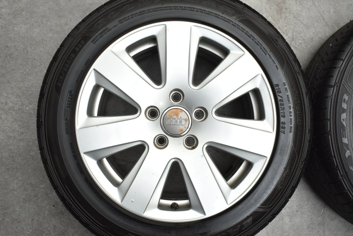 バリ溝】アウディ 4F A6 純正 16in 7.5J +45 PCD112 グッドイヤー