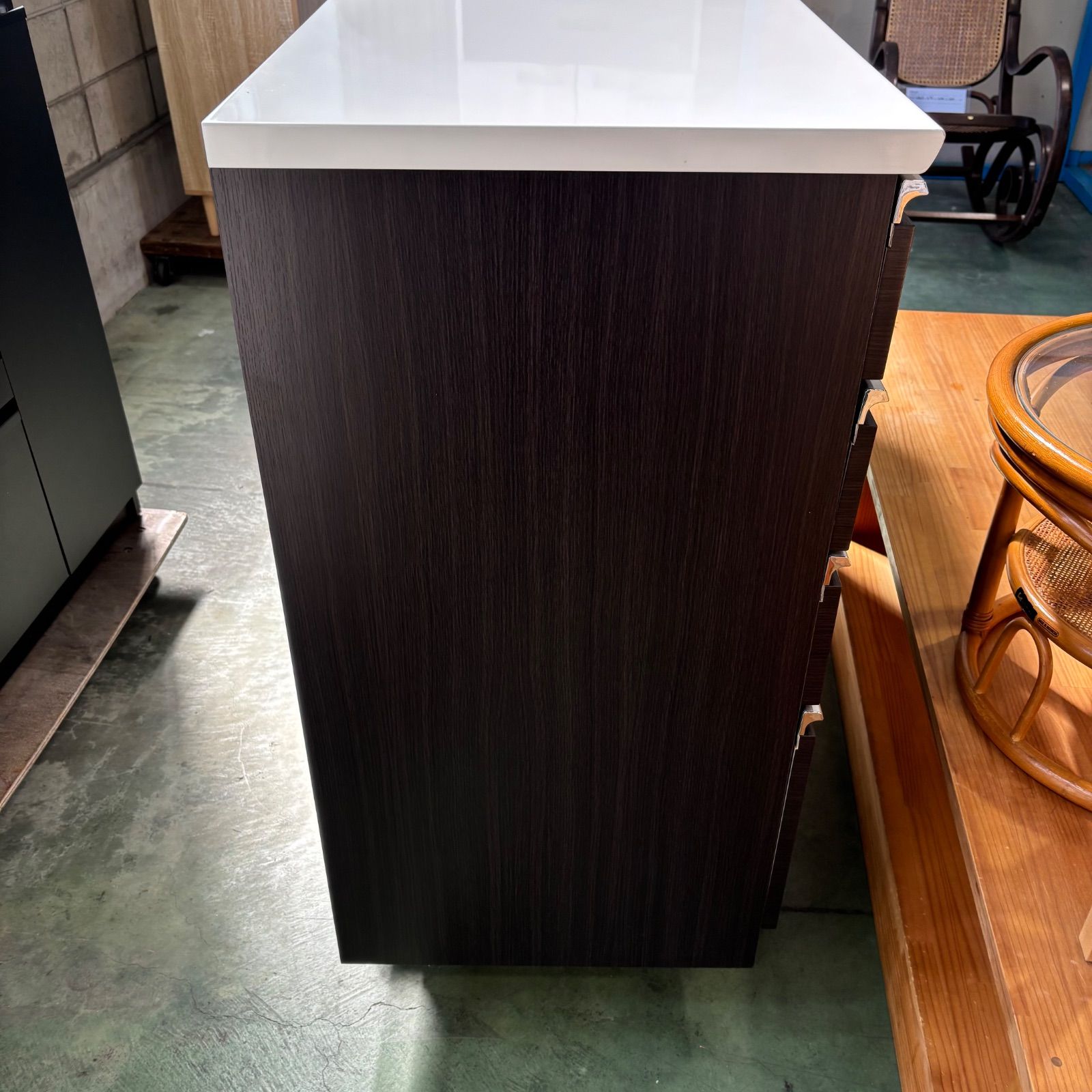 【お値下げ可】ニトリ　ダークブラウン キッチンカウンター　レンジ台 倉庫前引取値下げあり】ニトリ キッチンカウンター 幅120cm レンジ台