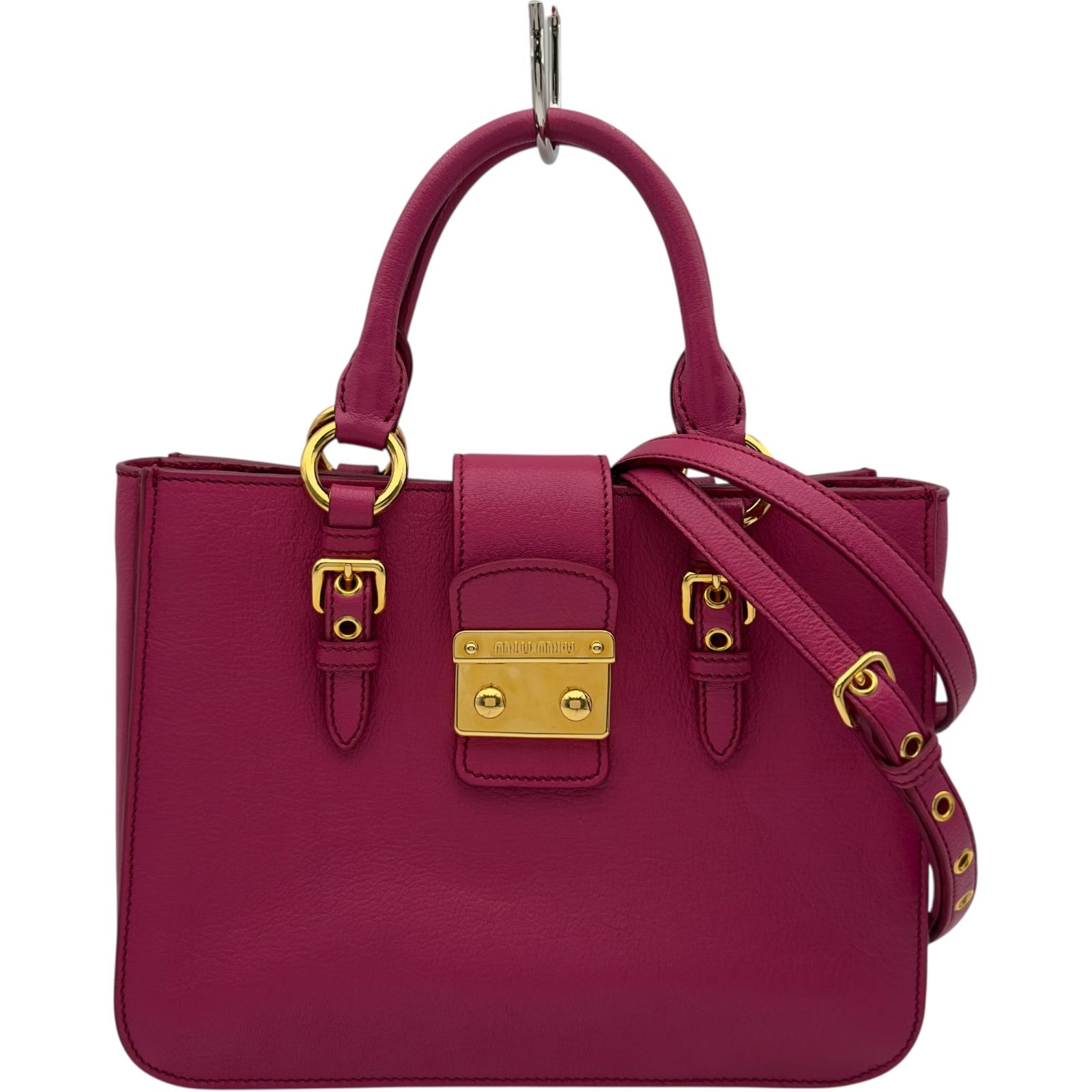 ミュウミュウ miu miu マドラス2WAY RN0799 ピンク ゴールド金具 