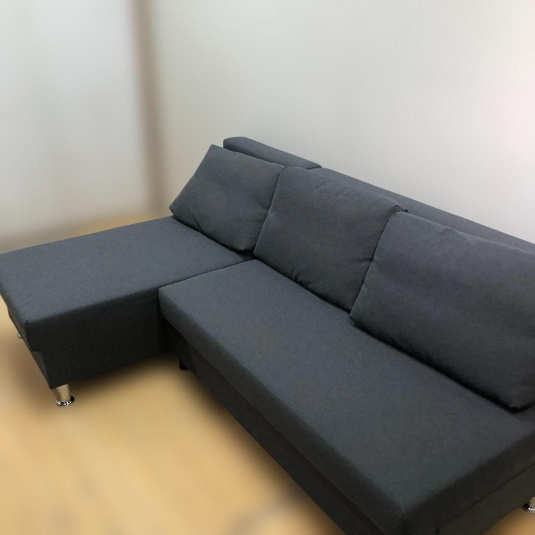 IKEA ALVDALEN アルヴダーレン ソファベッド L字ソファ カウチソファ 3人掛け 収納付き グレー 北欧 ソファ IKEA家具 260308-2