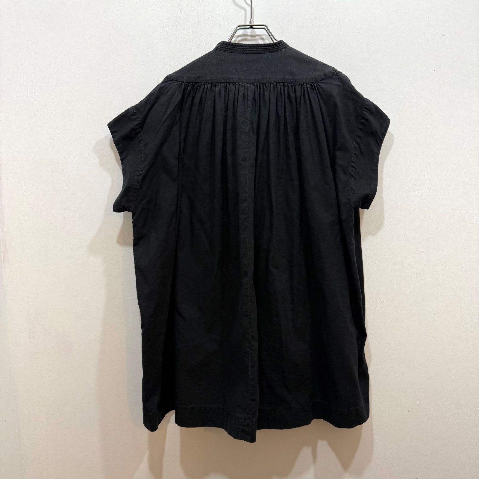 KAPITAL キャピタル ギャザー 半袖シャツ チュニックブラウス ブラック 