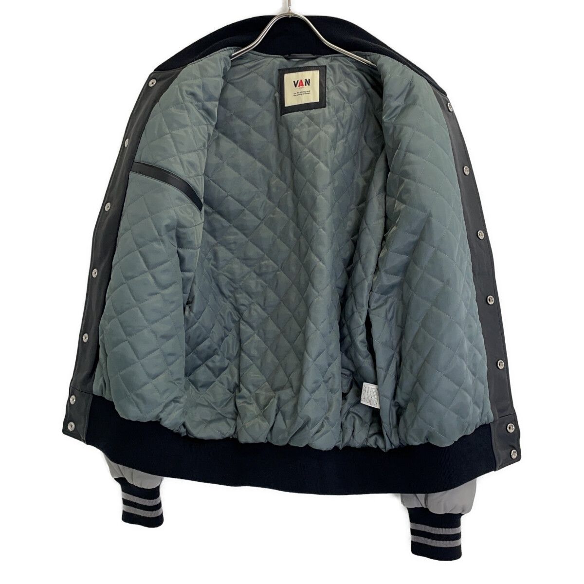 VAN VAN JACKET ヴァンジャケット JK-12905 ﾌﾞﾗｯｸ×ｸﾞﾚｰ ﾗﾑｽｷﾝ ｵｰﾙﾚｻﾞｰ 