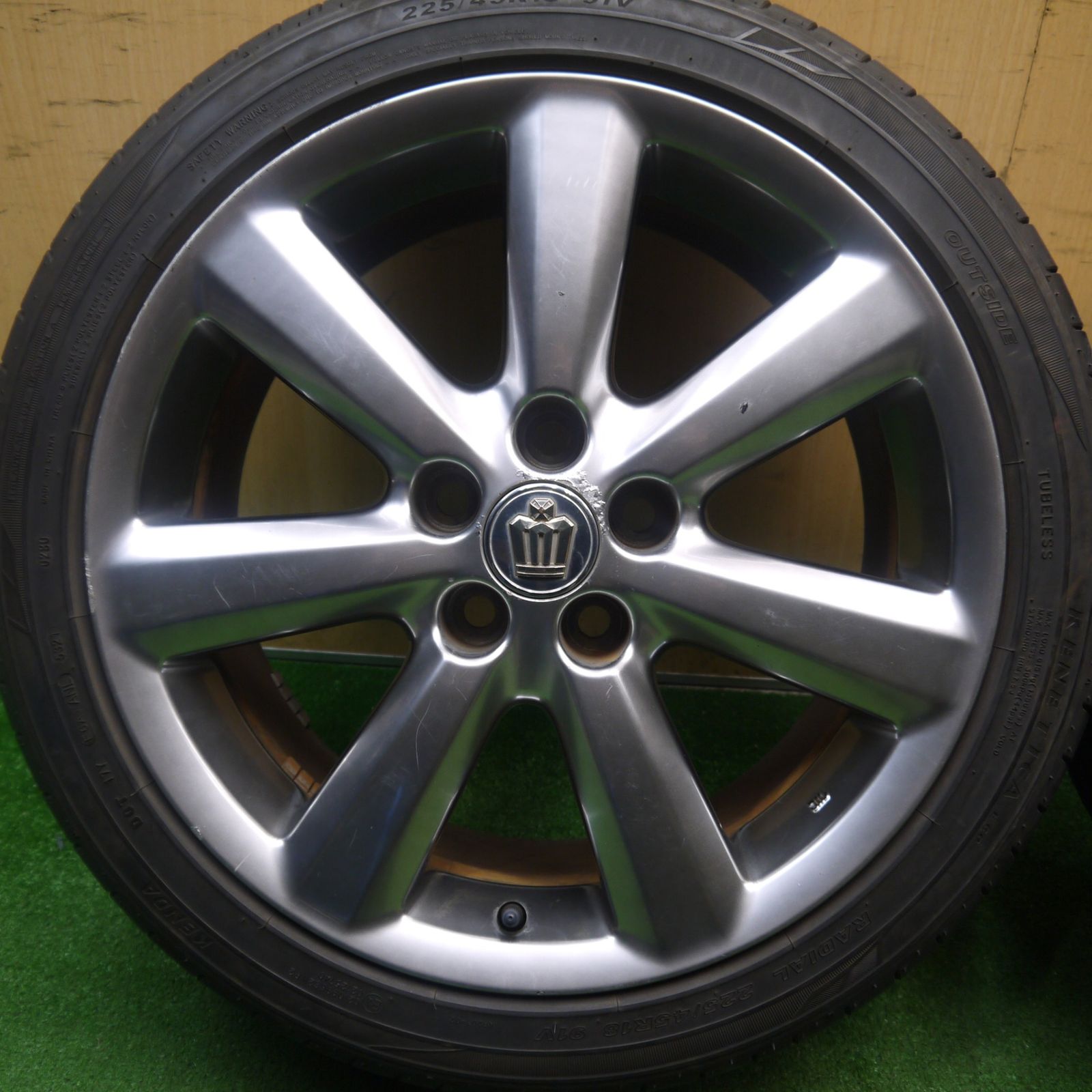 180系　クラウン　純正　アルミホイールセット　225/45R18✨バリ溝♪✨ バリ溝！9.5分！2本トヨタ 180系 クラウン アスリート 純正 225/45R18