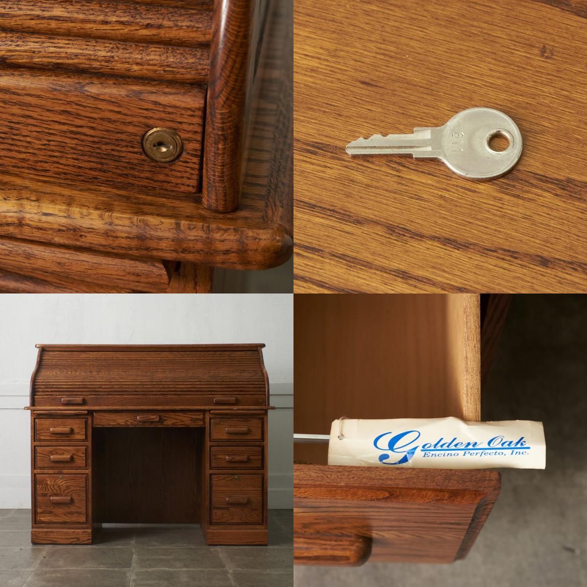 アメリカ Whalen Furniture ヴィンテージ ロールトップ デスク 蛇腹 