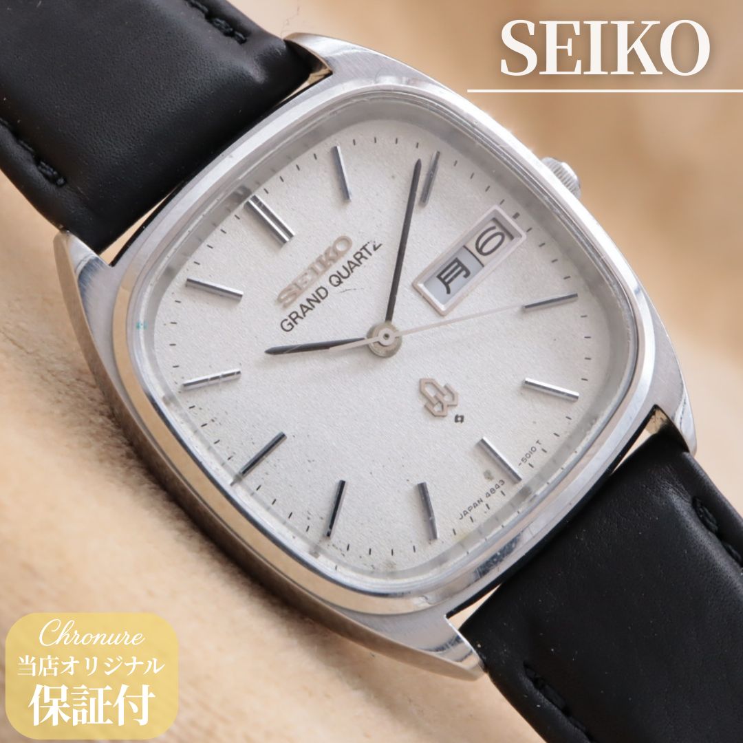 ジャンク SEIKO GRAND QUARTZ 4843-5011 デイデイト セイコー グランドクォーツ 4843-5011 SEIKO GRAND QUARTZ 角型