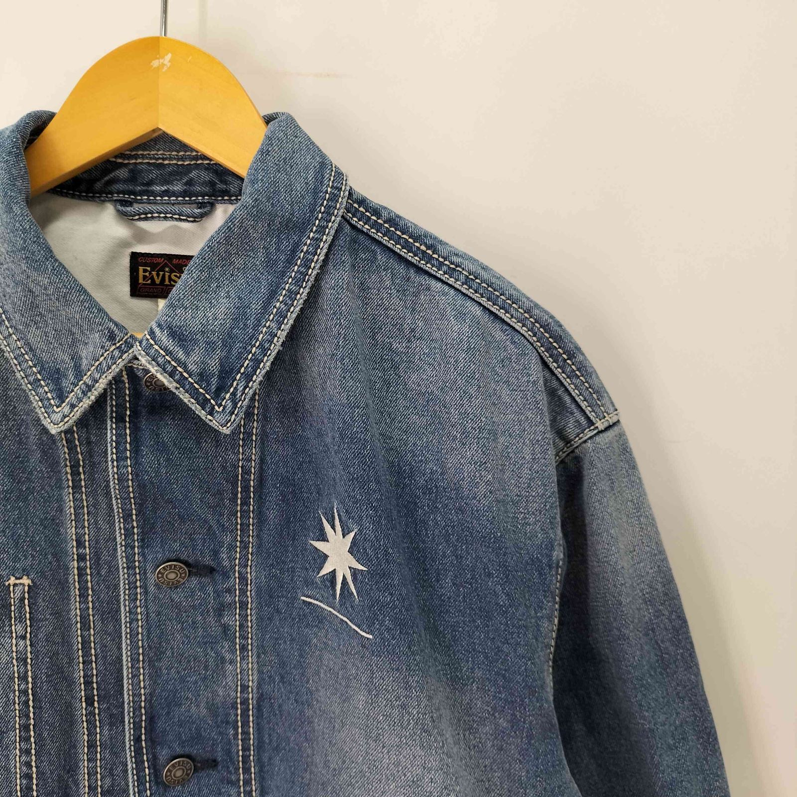 エヴィス EVISU WASHED CHORE JACKET / 刺繍 リラックスフィット 