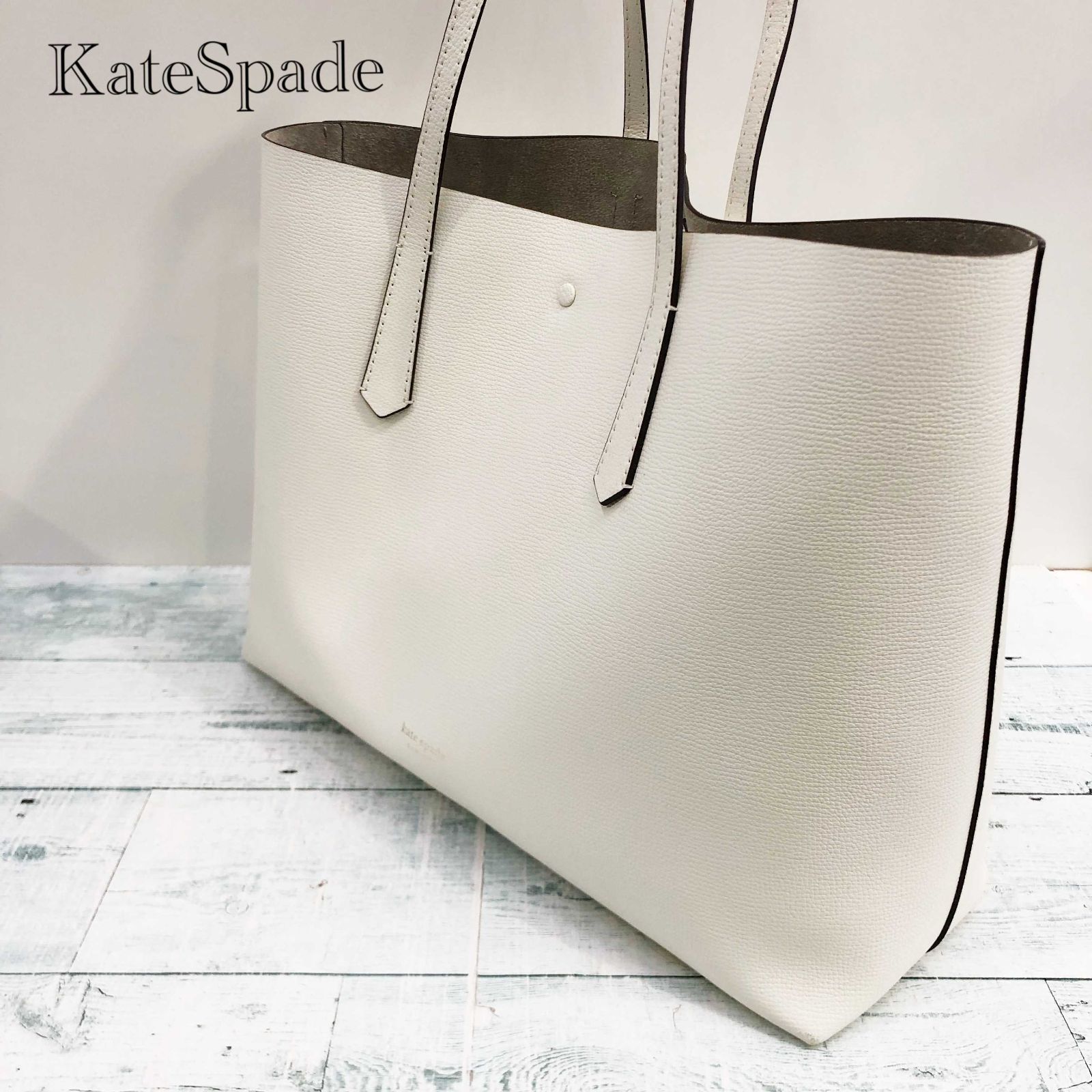 美品□Kate spade(ケイト) トートバッグ 白 - PVC(塩化ビニール)