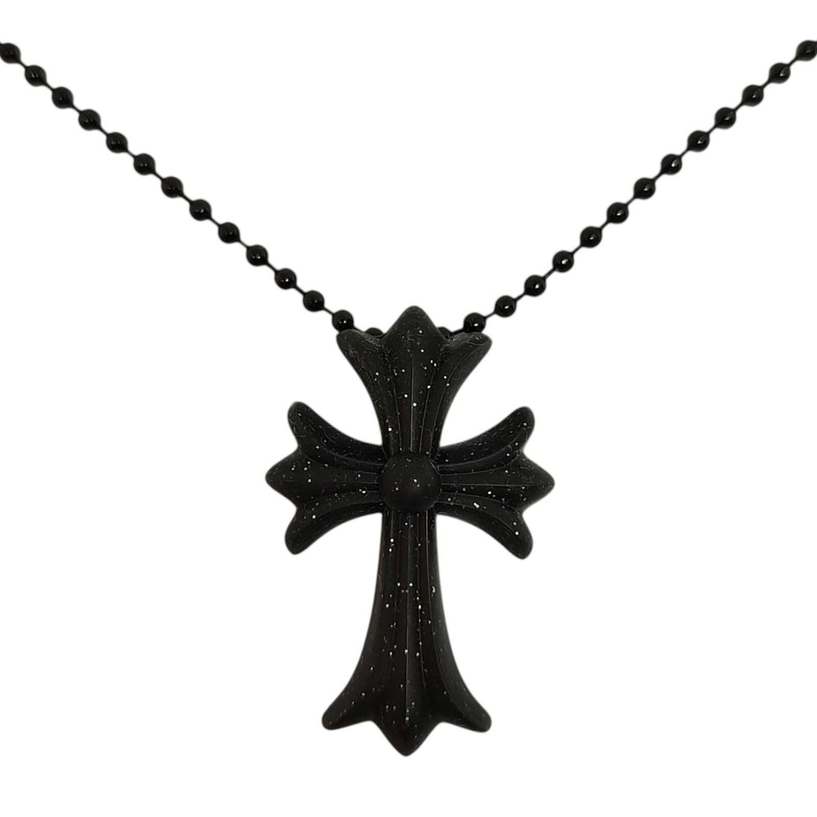 Chrome Hearts クロムハーツ クロス ラバー ネックレス F ブラック 