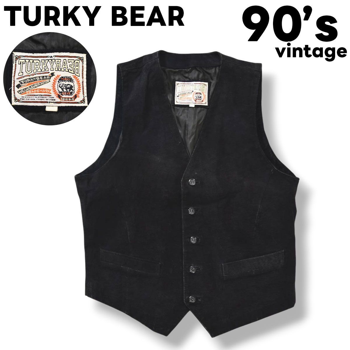 本革】 90s ヴィンテージ ターキーベアー TURKY BEAR 豚革 ピッグ 