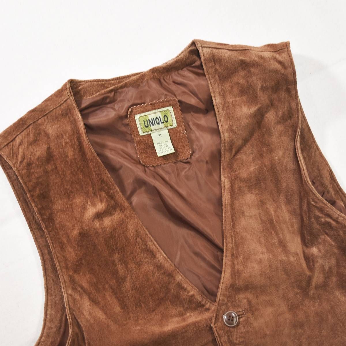 本革】 90s ヴィンテージ オールド ユニクロ OLD UNIQLO 豚革 ピッグ 