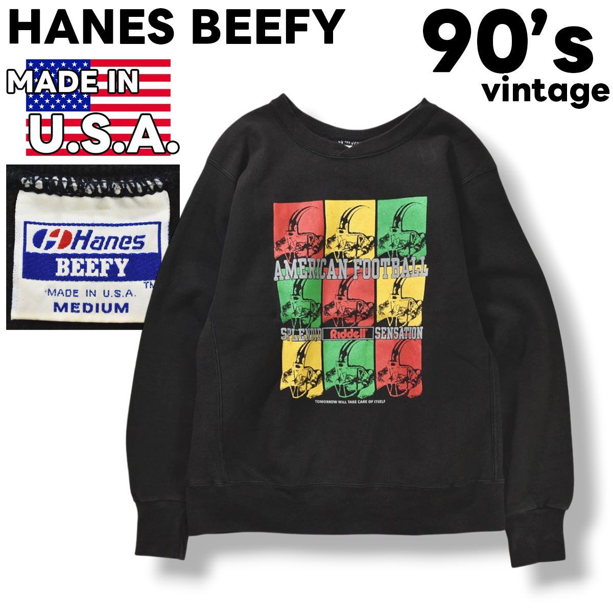 90s ヴィンテージ USA製 ヘインズ ビーフィー HANES BEEFY アメリカン