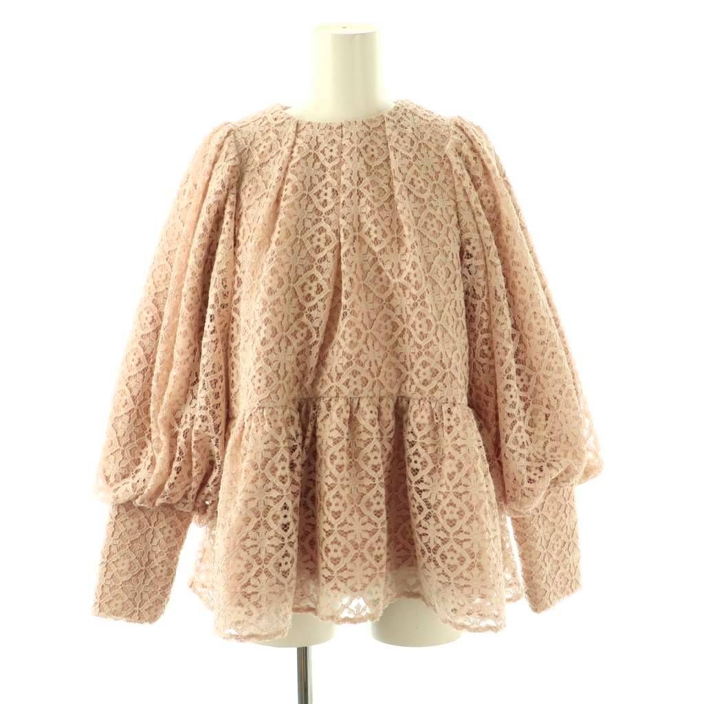 ツルバイマリコオイカワ 24SS ペプラムブラウス レース 36 TSURU by Mariko Oikawa（ツルバイマリコオイカワ） 美品 Queenie