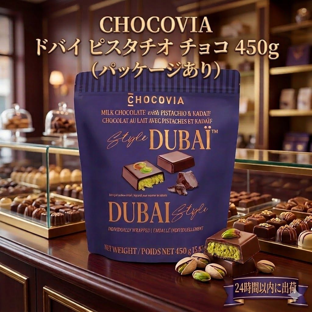 CHOCOVIA ドバイ ピスタチオ チョコ 450g コストコ ドバイチョコ