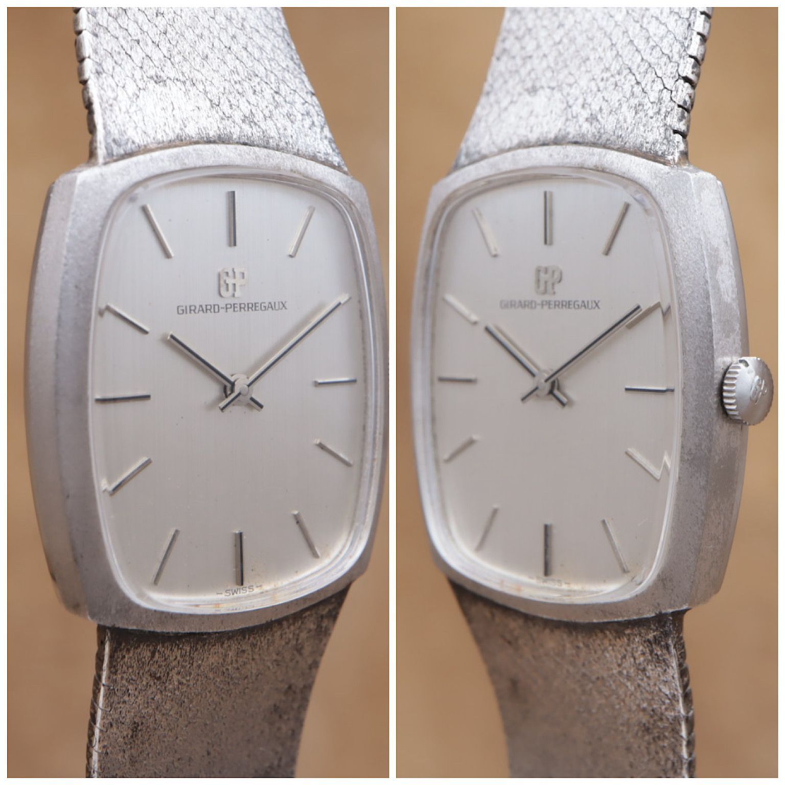 ジラールペルゴ GIRARD-PERREGAUX 手巻き シルバー 925ブレス メッシュ
