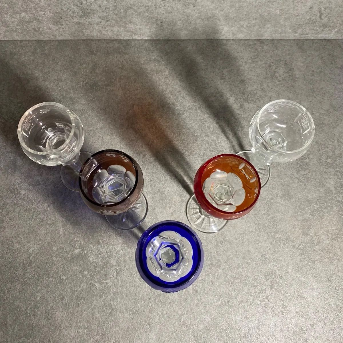 江戸切子 ワイングラス 5客セット ヴィンテージ グラス クリスタル 