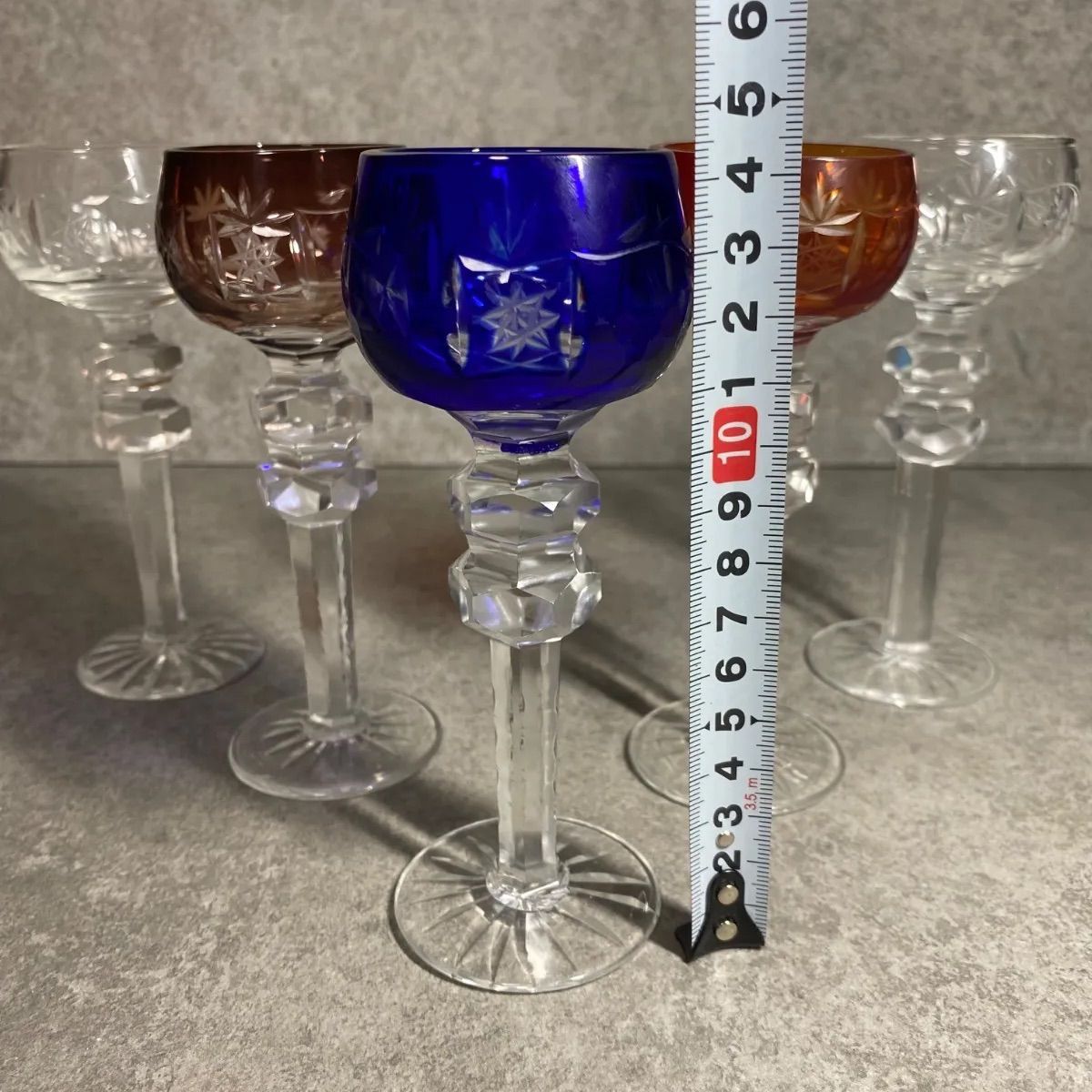 キッチン・食器 江戸切子 ワイングラス 5客セット ヴィンテージ グラス 