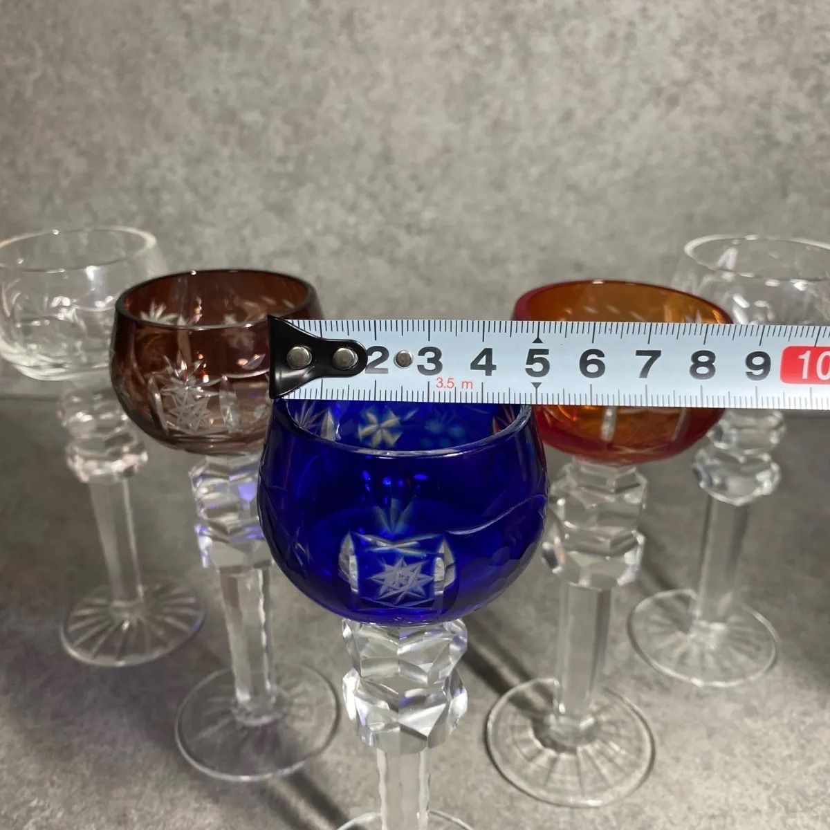 江戸切子 ワイングラス 5客セット ヴィンテージ グラス クリスタル 