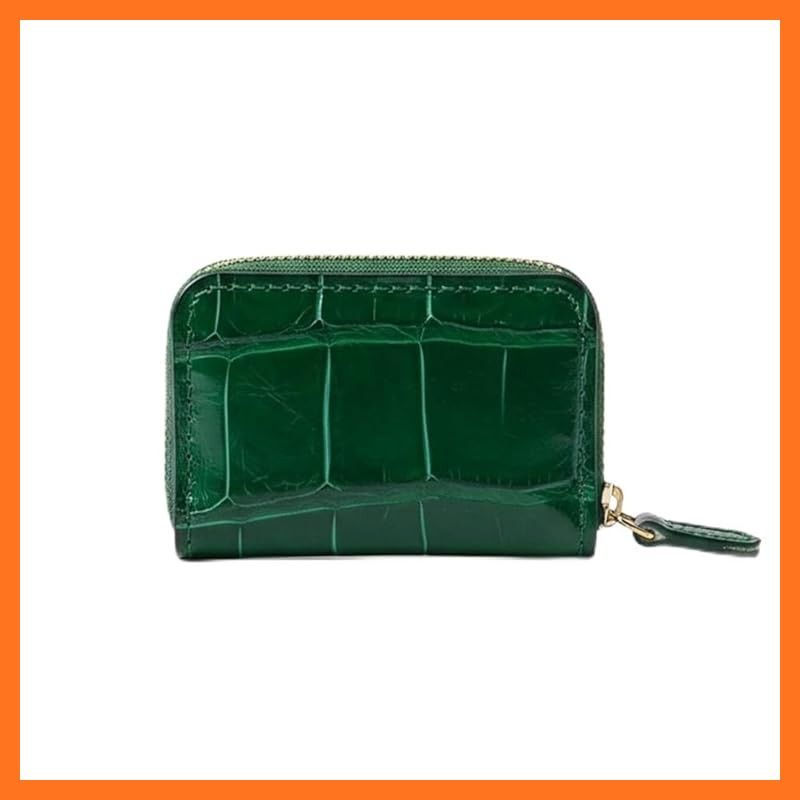 【新品】 [Laquju] クロコダイル ミニコインケース メンズ レディース 本革 財布 ミニ小銭入 レザー (グリーン) 0