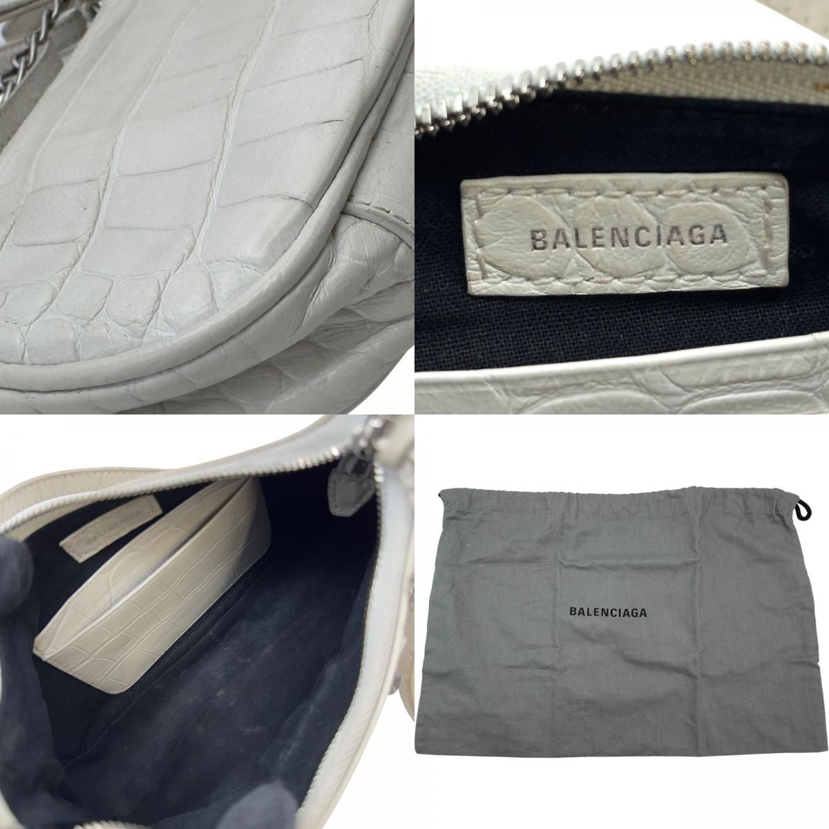 バレンシアガ BALENCIAGA ル カゴール ミニ 695814 ホワイト シルバー 