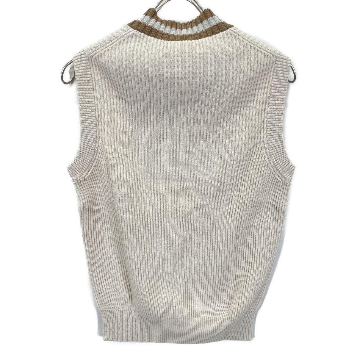 BRUNELLO CUCINELLI ブルネロクチネリ ｱｲﾎﾞﾘｰ ｺｯﾄﾝ Vﾈｯｸﾆｯﾄﾍﾞｽﾄ 44