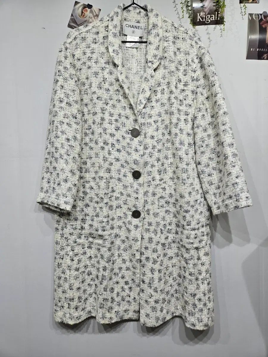 シャネル ヴィンテージ 97C チェック ツイードロングコート ピンク系 38 レディース ココマークボタン VINTAGE CHANEL CHANEL シャネル ヴィンテージ ブラック ロング（ブランドシャネル コートの人気アイテム