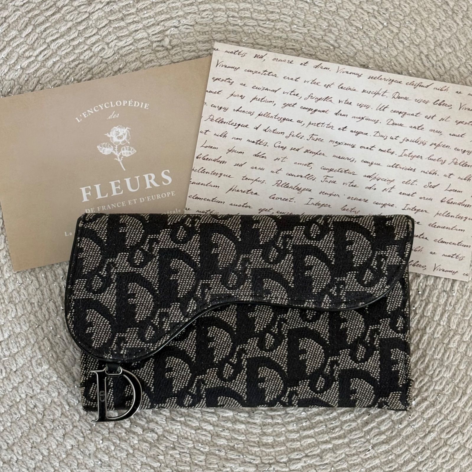 DIOR（ディオール）のトロッター柄 財布 クリスチャンディオール パッチ トロッター柄 キャンバス カーフ