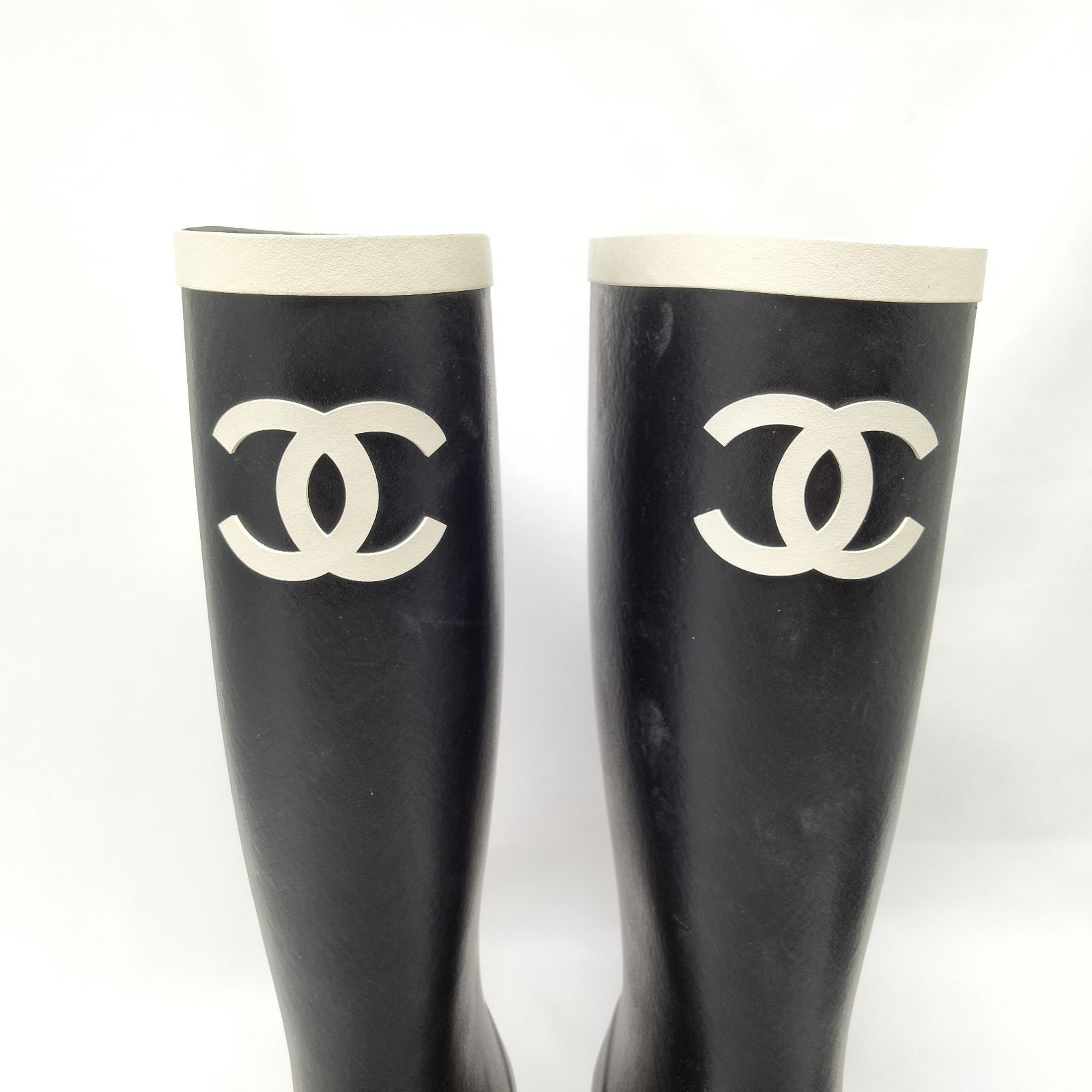 ✨️CHANEL✨️ シャネル ココマーク ラバー レインブーツ 37 ブラック