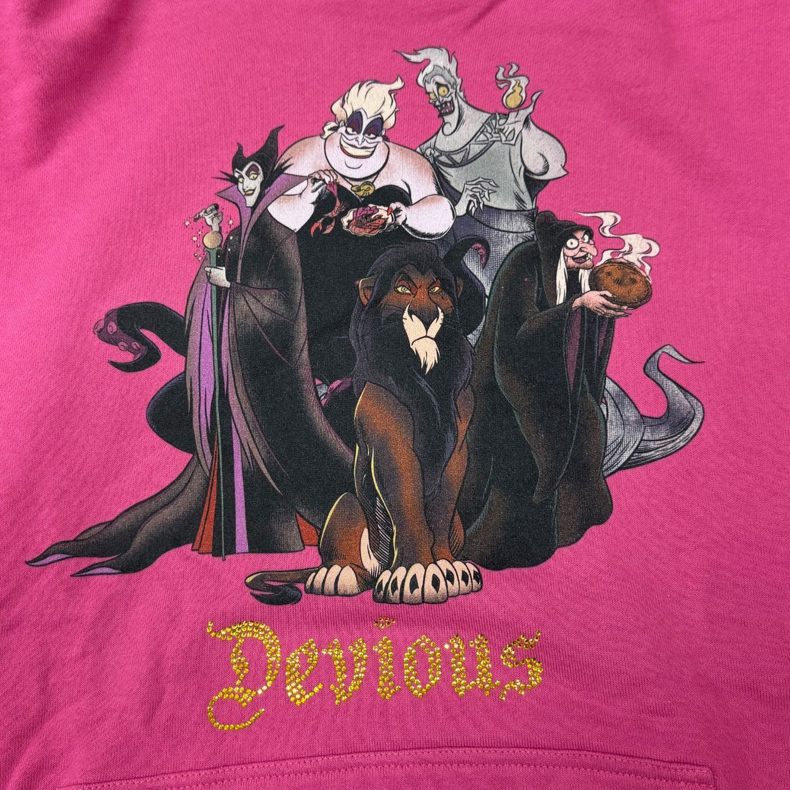 未使用 el conductorH 23AW STONE DECORATED HOODIE VILLAINS フーディー スウェットパーカー  コンダクター PD23ME04 ピンク 2 （88888A） 未使用 el conductorH 23AW STONE DECORATED HOODIE VILLAINS