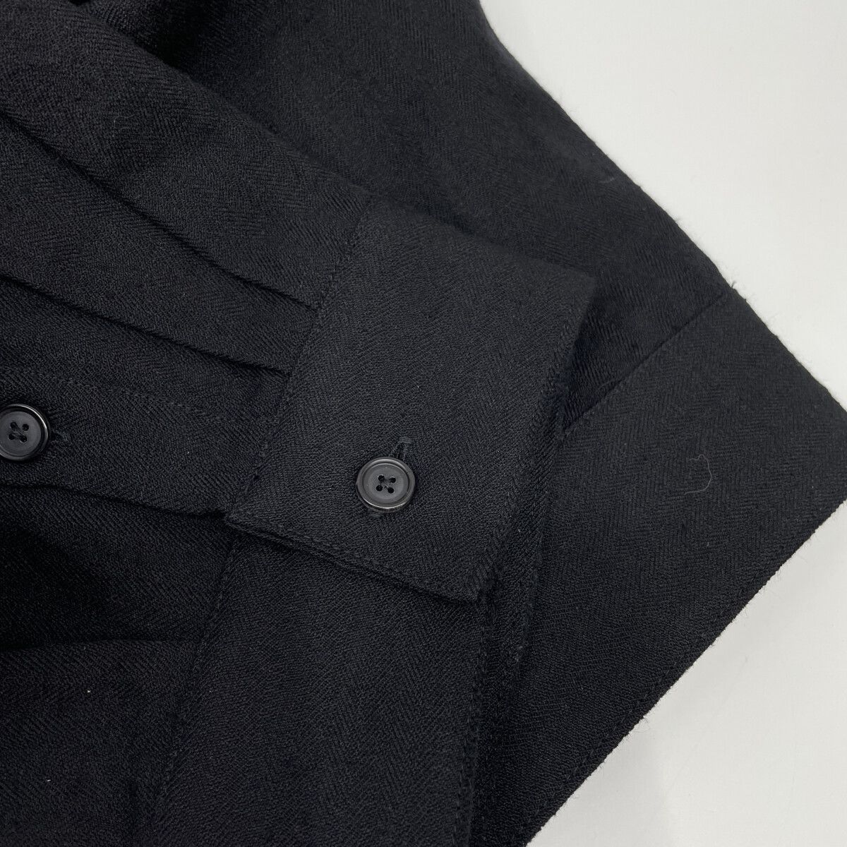 ANCELLM アンセルム 25AW ANC-SH73-A ﾌﾞﾗｯｸ WASH WOOL TAILORED SHIRT 