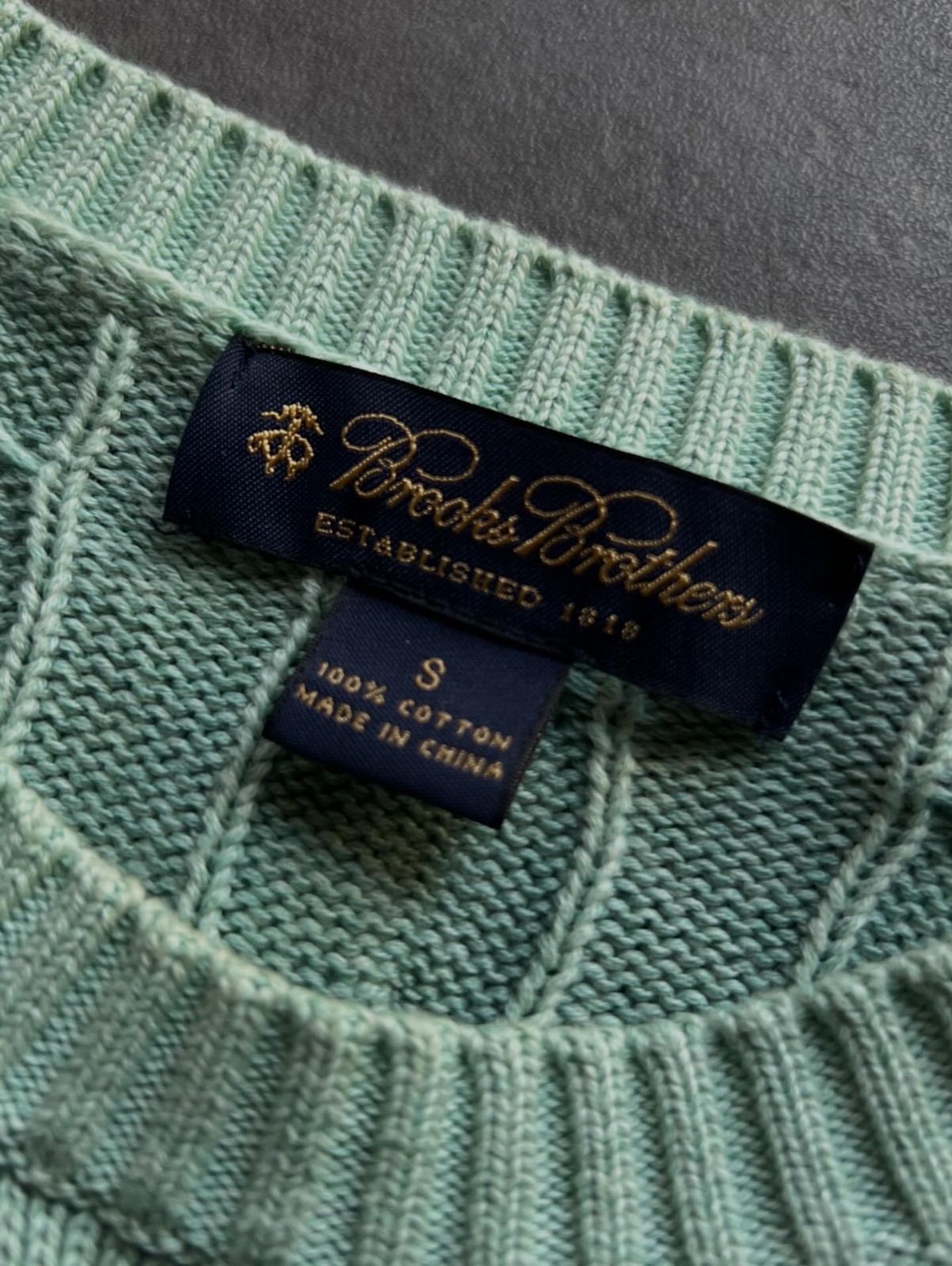 Brooks Brothers ブルックスブラザーズ コットン ケーブルニット S 緑 