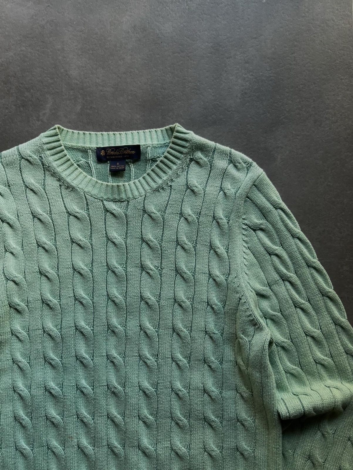Brooks Brothers ブルックスブラザーズ コットン ケーブルニット S 緑 