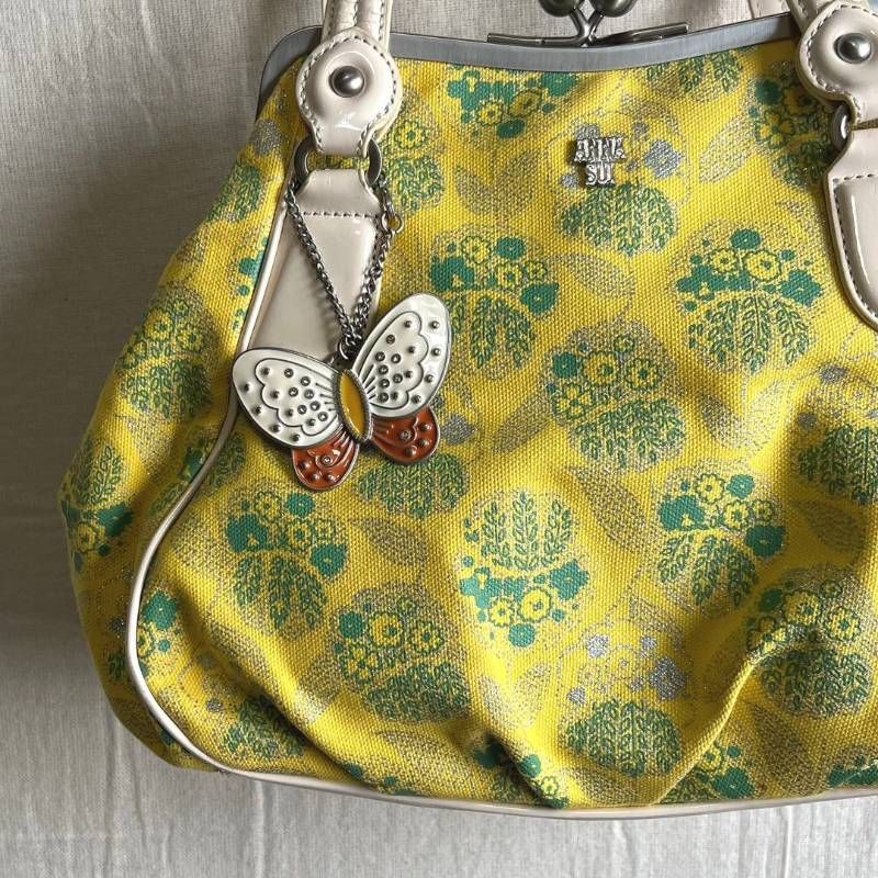 希少 00s archive ANNA SUI アナスイ 蕾型がま口 ハンドバッグ 鞄 