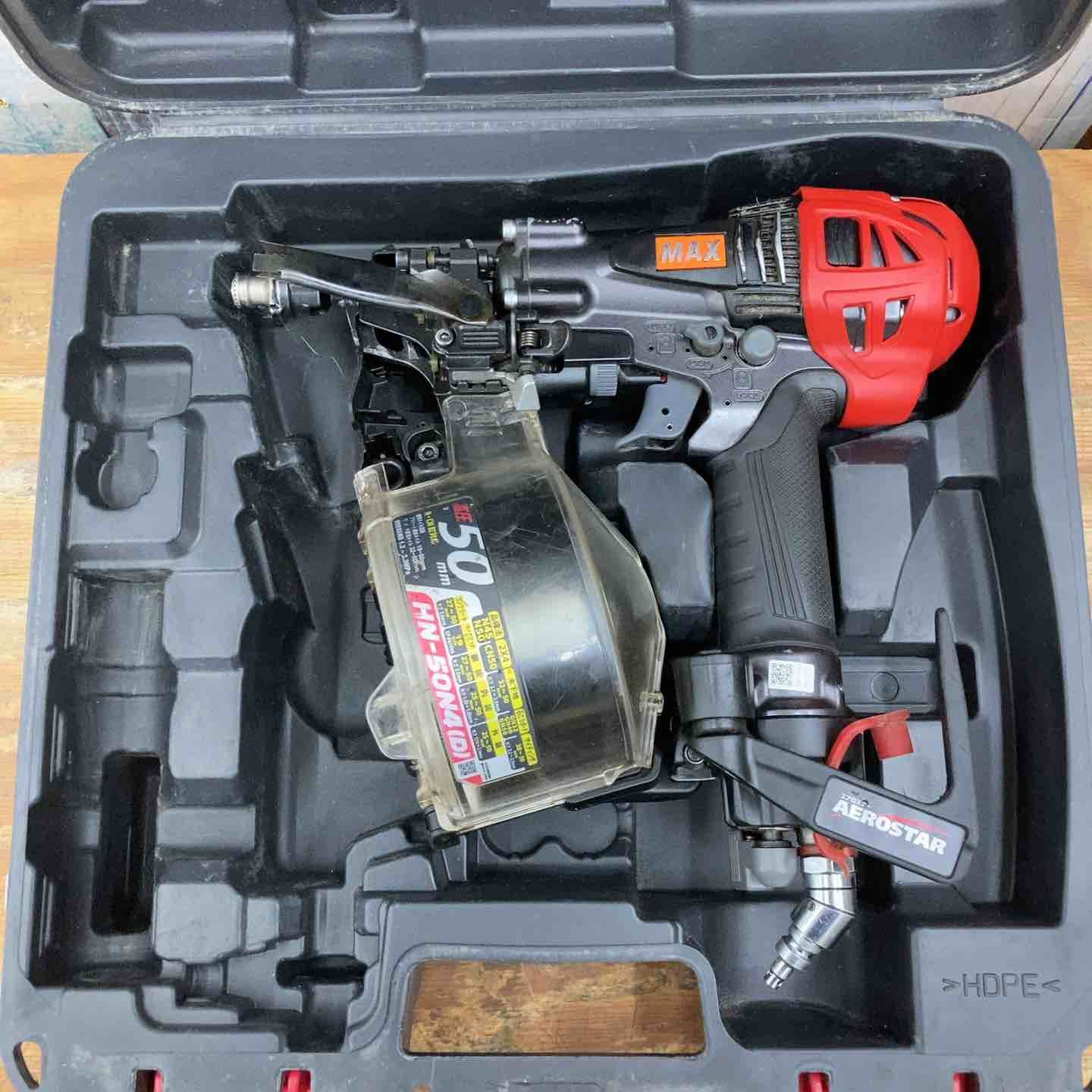 中古 MAX マックス 高圧 50mm マックス釘打機 スーパーネイラ エアロ 