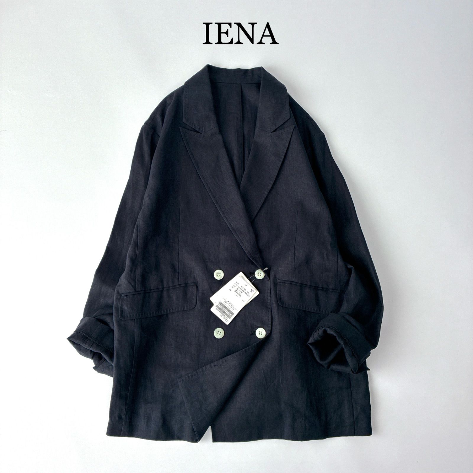 タグ付 / 2024 / IENA イエナ / フレンチ リネンジャケット / ネイビー