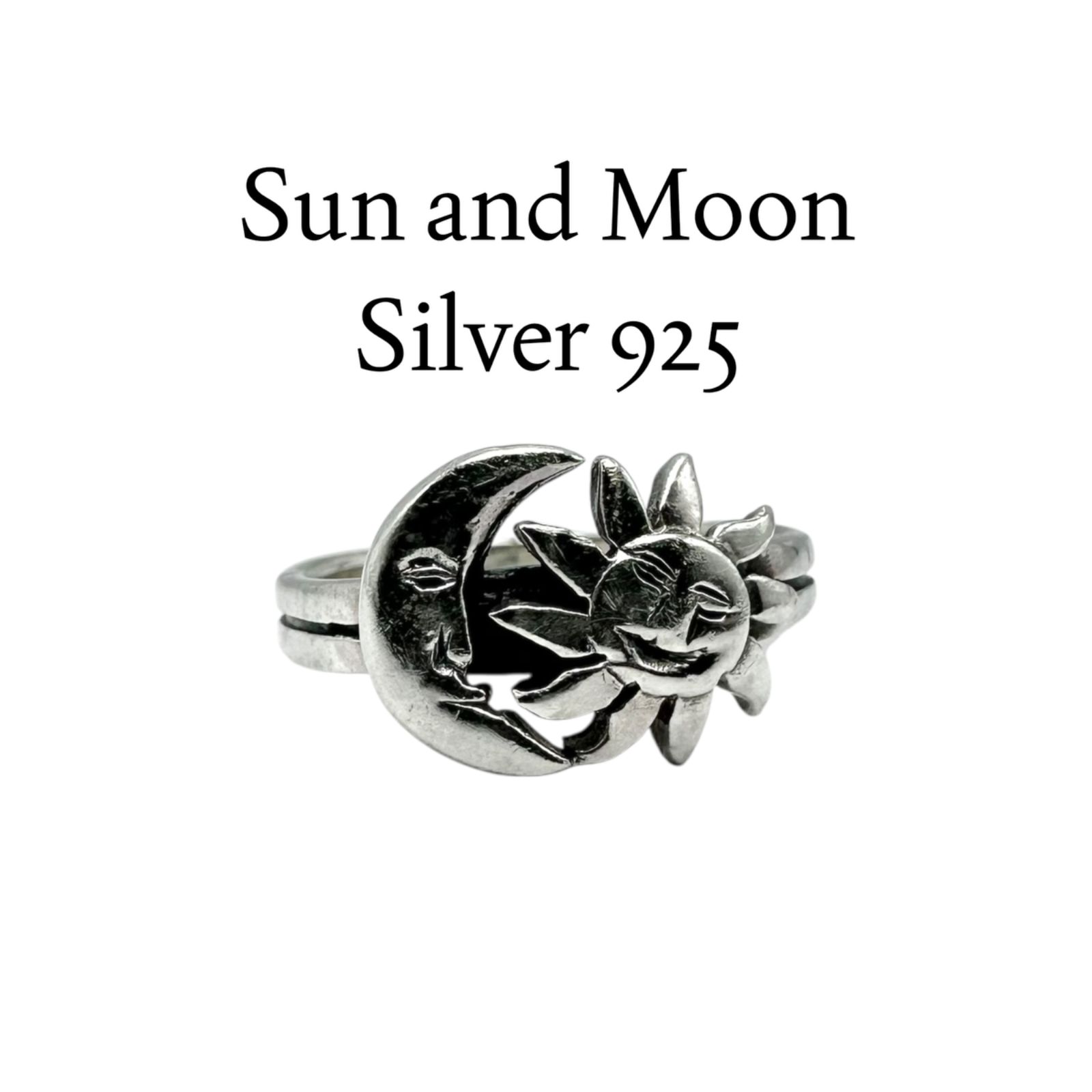 月 ピンキー リング 月と太陽 宇宙 Silver 925 刻印 90s Vintage