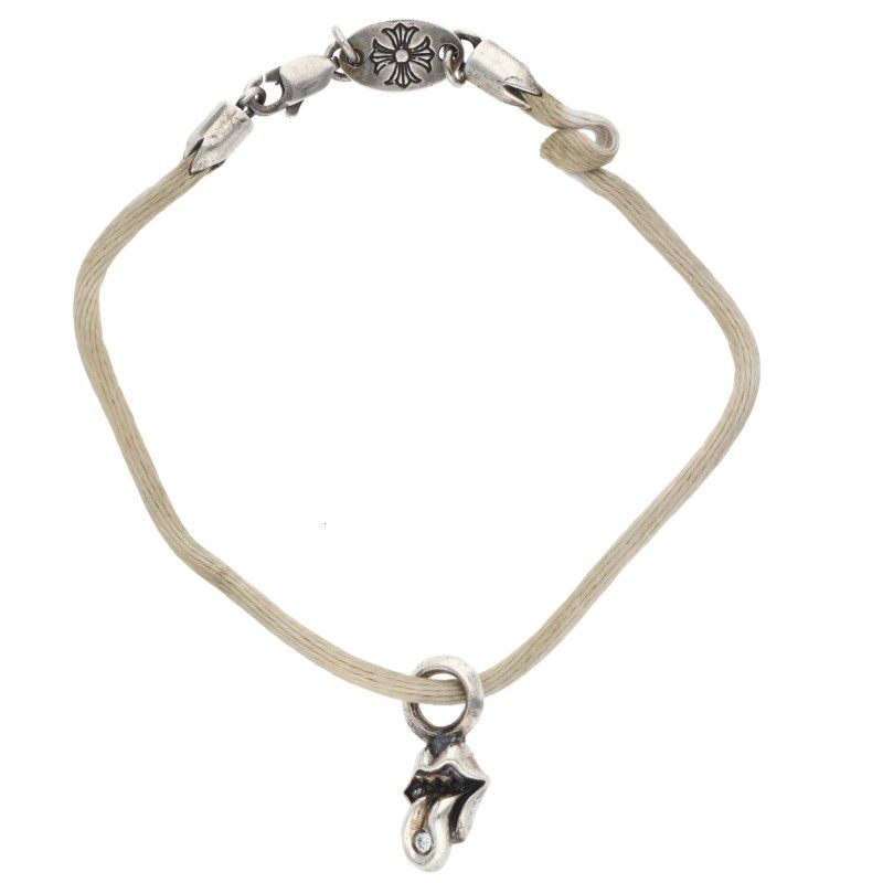 CHROME HEARTS KZ リップアンドタン1ダイヤ　シルクブレスレット クロムハーツ KZ/ケーゼット 1ダイヤリップ&タンスタック シルク