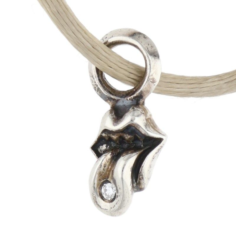 CHROME HEARTS KZ リップアンドタン1ダイヤシルクブレスレット